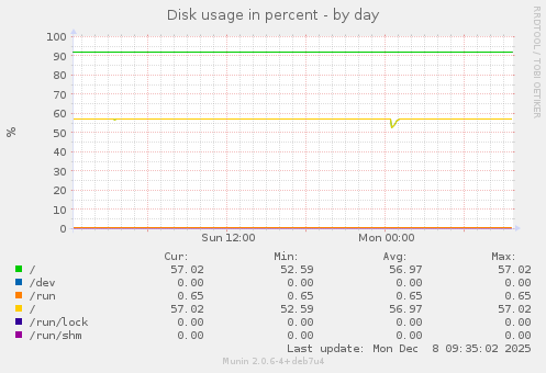 Disk usage in percent