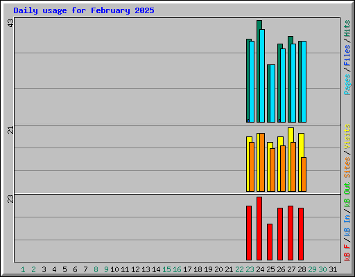 Daily usage for February 2025