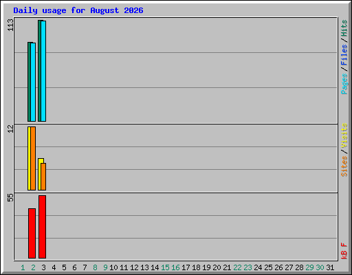 Daily usage for August 2026