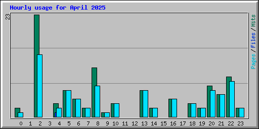 Hourly usage for April 2025