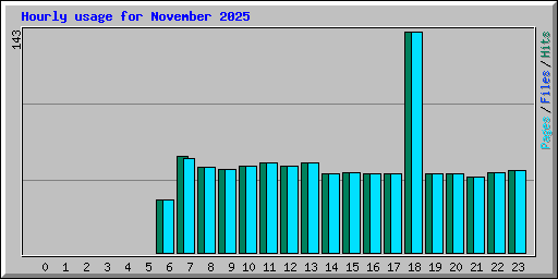 Hourly usage for November 2025
